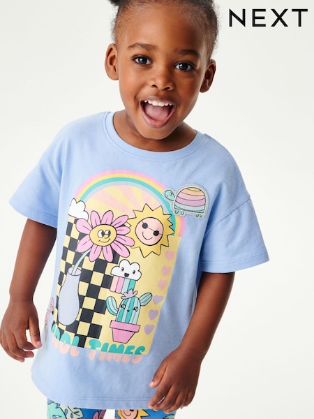 Modra marjetica sonce - Oversized Cotton T-Shirt (3mths-7yrs) (C52172) | € 7 - € 9