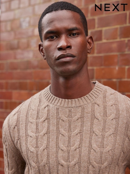 Neutral Regular Cable Crew Neck Jumper (C52676) | €8