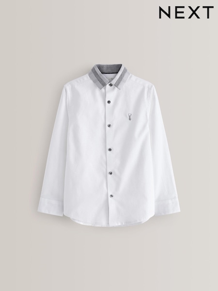 Белый воротник в клетку - Long Sleeve Oxford Shirt (3-16yrs) (C52749) | €9 - €12