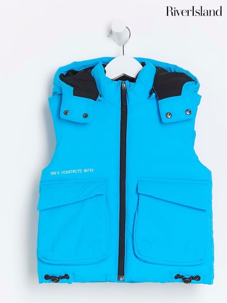 River Island Blue Mini Boys Padded Gilet (C52994) | AED87
