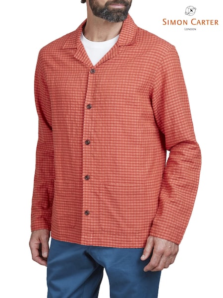 Simon Carter Orange Gingham Shacket (C53027) | €44