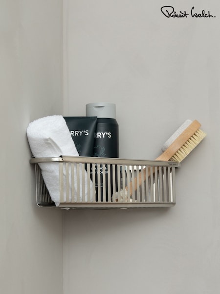 Robert Welch Silver Burford Corner Shower Single Basket (C53348) | AZN 251
