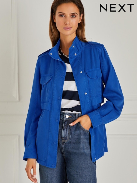 Cobalt Blue Relaxed Utility Jacket with Patch Pockets (C53615) | €32