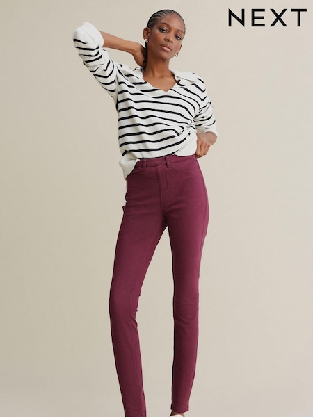 Berry Red Jersey Denim Leggings (C53632) | €18