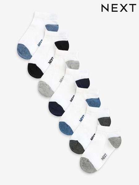Blanco/Azul/Puntera y talón en gris - Rich Trainers Socks 7 Pack (C53719) | 10 € - 12 €