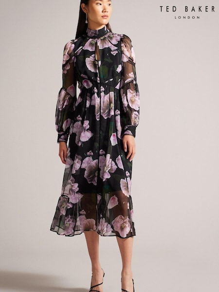 Ted Baker Pohlley Ladder Trim Insert Black Dress (C53979) | €159