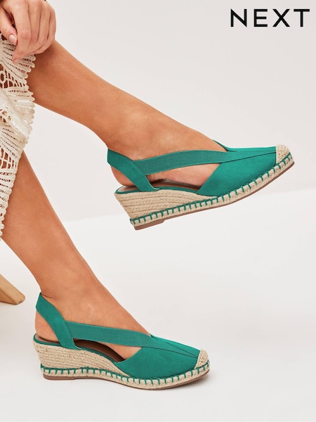 Green Forever Comfort® Elastic Closed Toe Wedges (C54101) | €11