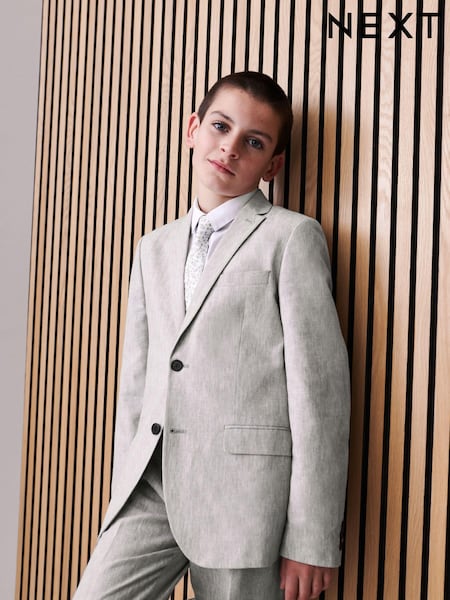 Grey Linen Blend Suit Jacket (12mths-16yrs) (C54407) | €27 - €34