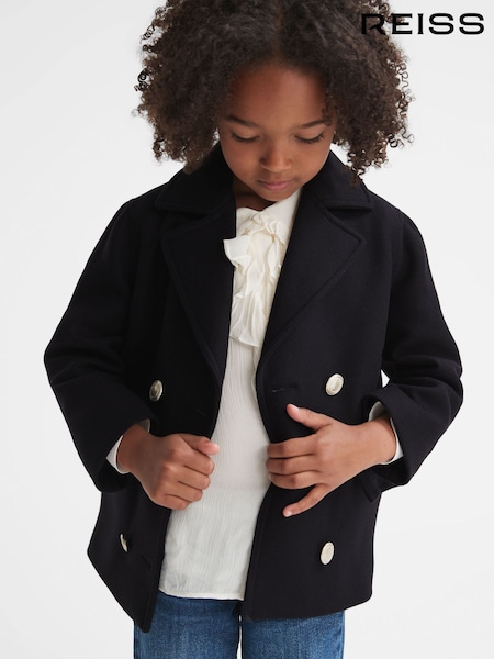 Reiss Navy Maddie 4-9 yrs Wool Pea Coat (C54525) | AED706