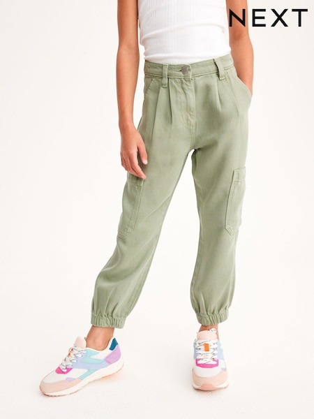Зеленый хаки - TENCEL™ Cargo Trousers (3-16yrs) (C54861) | €14 - €18