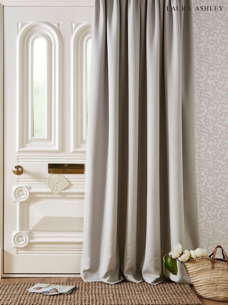 Laura Ashley Dove Grey Stephanie Thermal Lining Door  Pencil Pleat Curtain (C55262) | €49