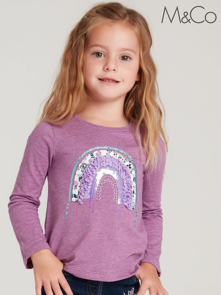 M&Co Purple Rainbow Applique Top (C55280) | €6.50 - €7.50