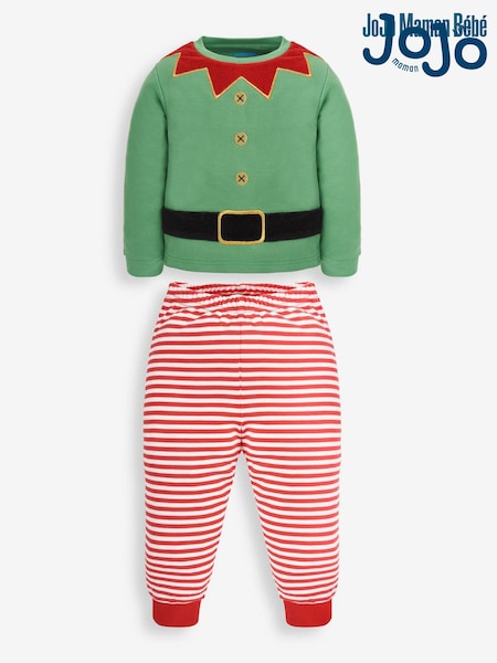 JoJo Maman Bébé Red Christmas Elf Jersey Pyjamas (C55537) | €37