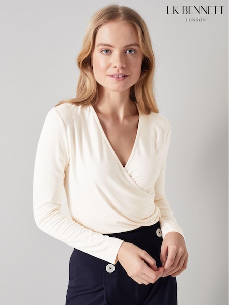 LK Bennett Jersey Eames Wrap Top (C55993) | 55 €