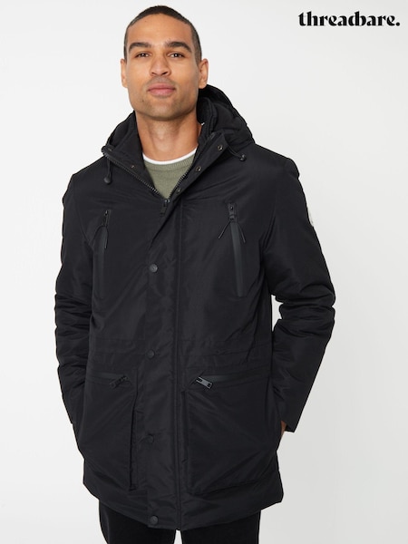 Threadbare Black Showerproof Utility Hooded Jacket (C56333) | € 52
