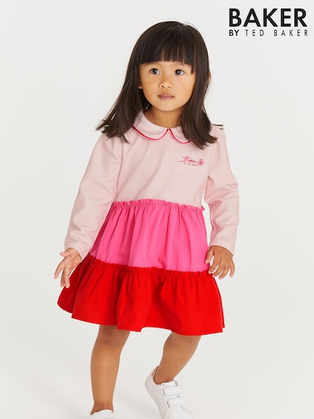 Baker by Ted Baker Pink & Red Colourblock Dress (C56433) | 23 € - 26 €