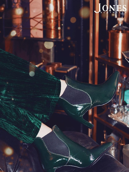 Jones Bootmaker Green Calliope Heeled Ankle Boots (C56785) | €99
