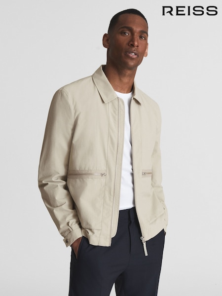Reiss Sage Fival Textured Harrington Jacket (C56842) | R$ 2.250