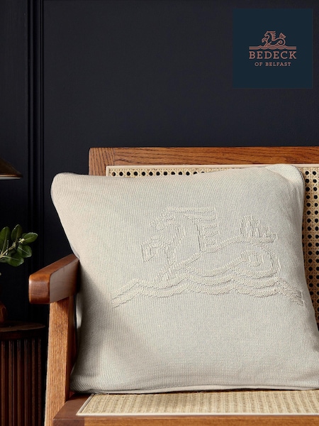 Bedeck of Belfast Natural Signature Knit 100% Cotton Cushion (C57543) | €66