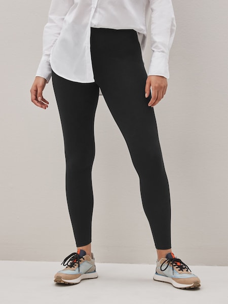 Black High Waist Cotton Leggings (C57585) | 49 QAR