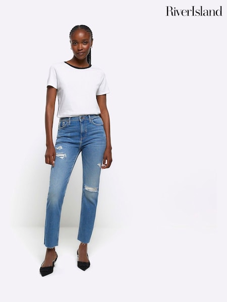 River Island узкий крой с рваной отделкой без застежки - Stretch Jeans (C57698) | €16