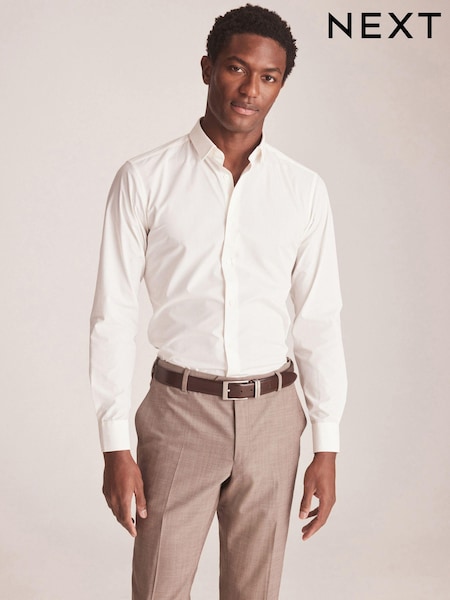 Кремовый - Easy Care Single Cuff Shirt (C57731) | €7