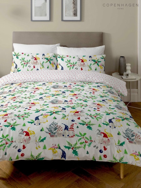 Copenhagen Home White Christmas Gonks Duvet Cover and Pillowcase Set (C58334) | €20 - €33