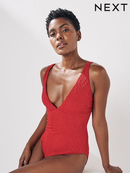Red Plunge Tummy Control Swimsuit (C58374) | €21