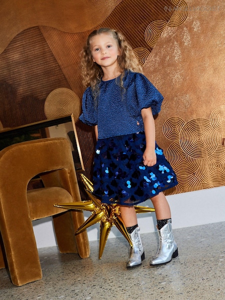 Angel & Rocket Blue Ellie Sequin Skirt (C58440) | €17.50 - €21