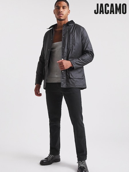 Jacamo Black Cotton Wax Jacket (C58718) | €57