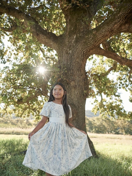 Laura Ashley Cream Viscose/Linen Mix Midi Party Dress (C59189) | €25 - €27