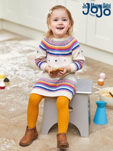 Jojo Maman Bébé Bright Stripe Knitted Jumper Dress (C59367) | CHF 52