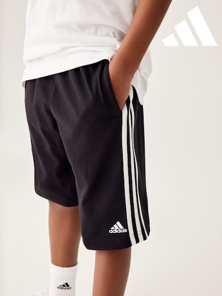 adidas Blue Sportswear Essentials 3-Stripes Knit Shorts (C59679) | €24