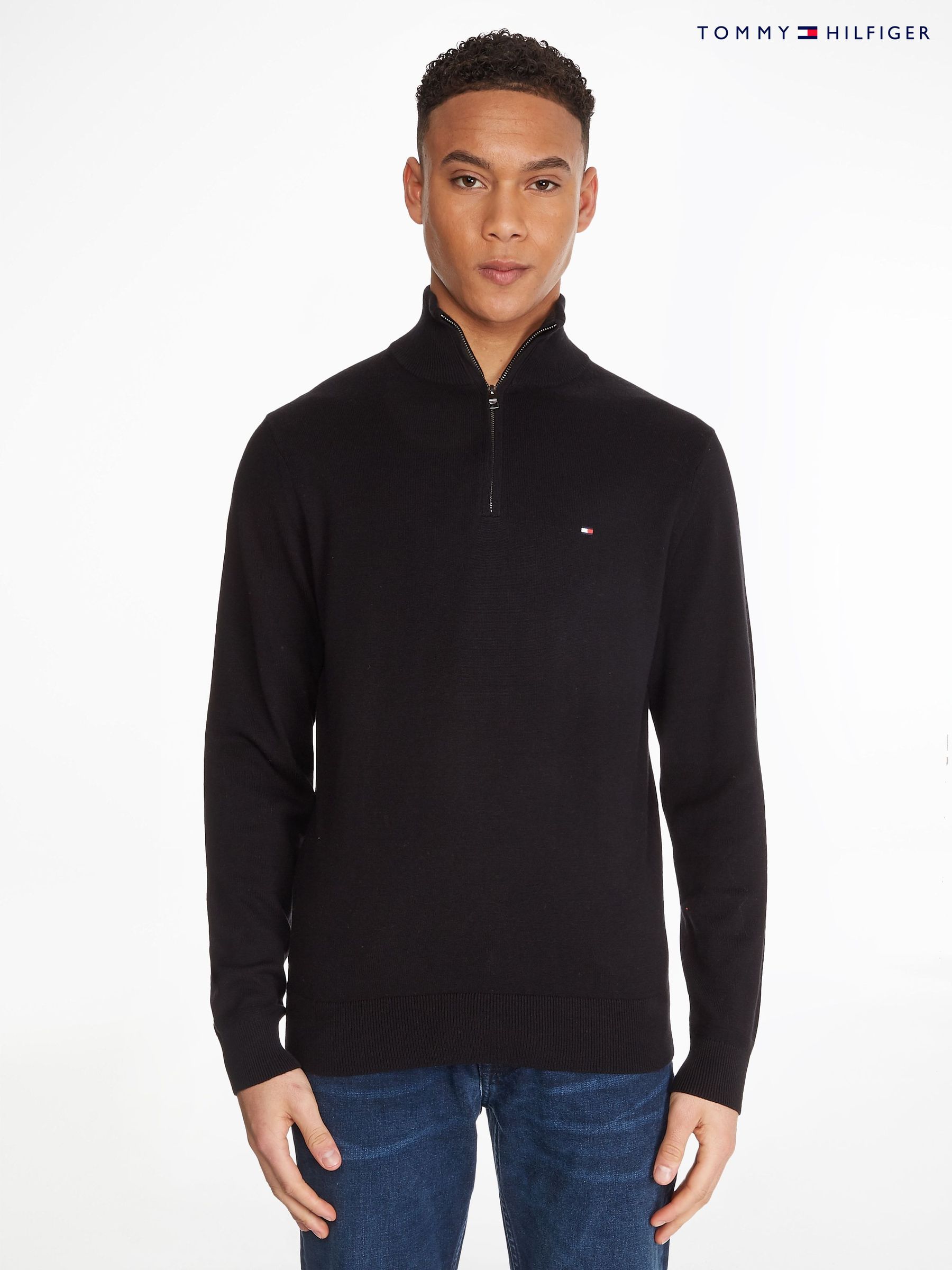 Men's black tommy hilfiger jumper best sale