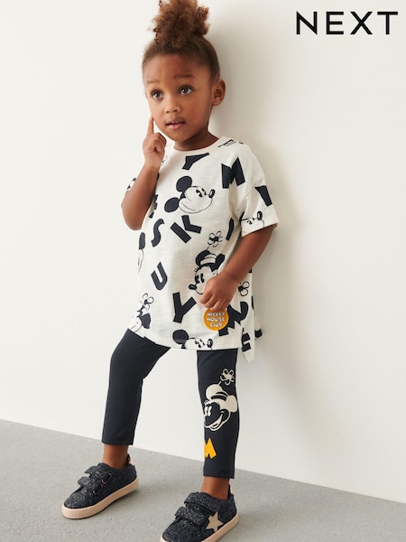 Monochrome Mickey Mouse T-Shirt and Leggings Set (3mths-7yrs) (C59762) | €14 - €16