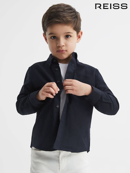 Reiss Navy Greenwich 3-9 yrs Button Down Oxford Shirt (C59772) | 206 QAR