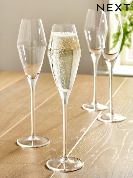 Clear Nova Set of 4 Prosecco Flute Glasses (C59808) | €30