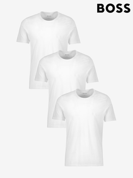 BOSS White Classic 100% Cotton T-Shirts 3 Pack (C59814) | 256 QAR