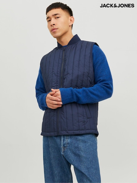JACK & JONES Blue Lightweight Quilted Padded Gilet (C59835) | €20