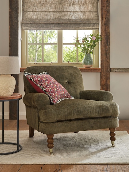 Plush Chenille Moss Green Delia Accent Chair (C60092) | €460