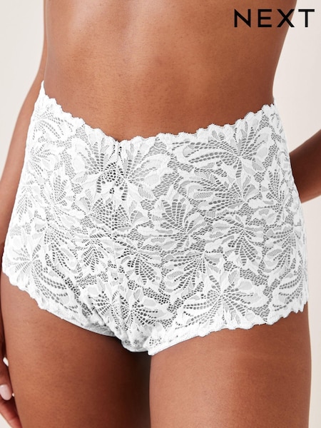 White High Rise Comfort Lace Knickers (C60182) | €8.50