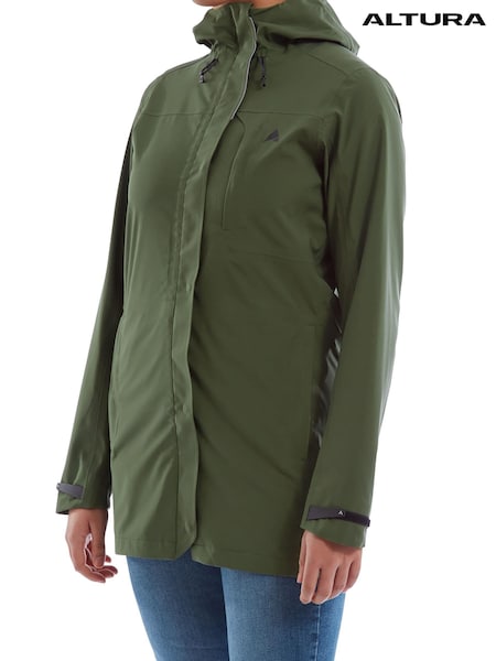 Altura Womens Green Grid Parka Waterproof Jacket (C60339) | €104