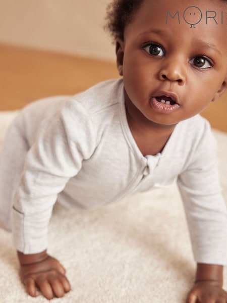 MORI Cotton & Bamboo 2 Way Zip Up Sleepsuit (C60351) | €47
