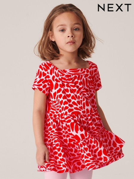 Pink/Red Hearts Tunic Cycle Shorts Set (3-16yrs) (C60644) | €10 - €13