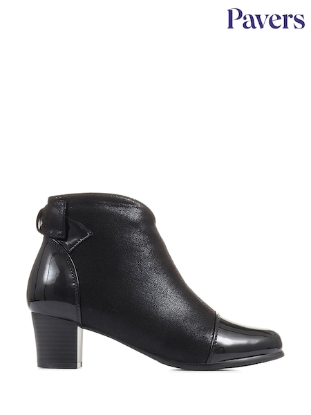Pavers Wider Fitting Black Ankle Boots (C60741) | €69