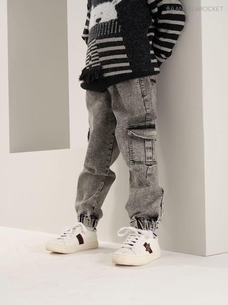 Angel & Rocket Grey Nile Washed 100% Cotton Jogger Jeans (C60988) | €35 - €43