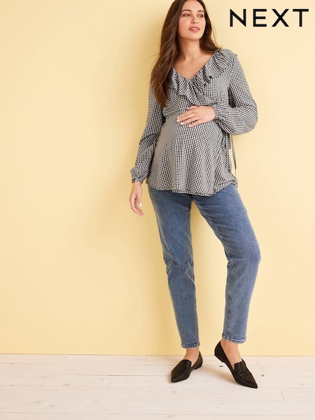 Mid Blue Maternity Mom Fit Jeans (C61025) | €17