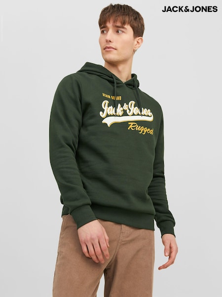 JACK & JONES Green Long Sleeve Logo Hoodie (C61321) | €20
