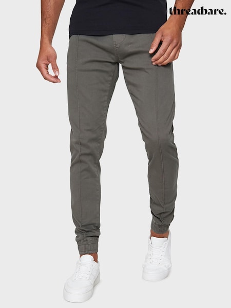 Threadbare Green Slim Fit Cuffed Casual Trousers With Stretch (C61331) | €42