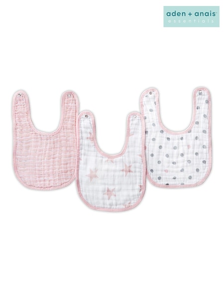 aden + anais 100% Cotton Essentials Muslin Doll Snap Bibs 3 Pack (C61350) | 18 €